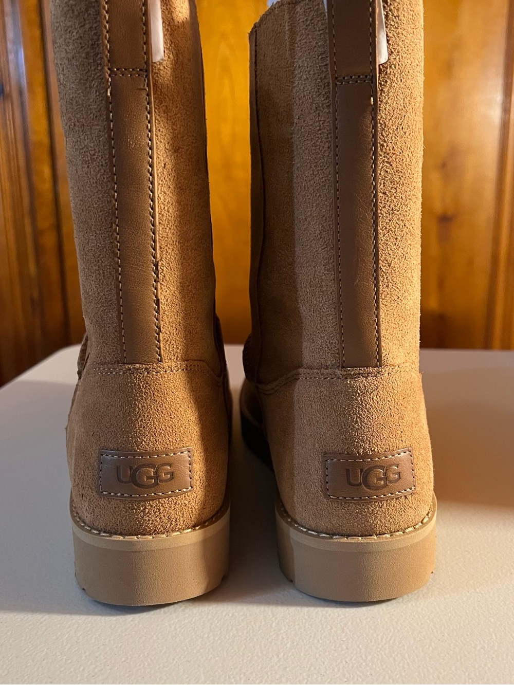 UGG Side 9 Women's Suede Zip-Back Winter Boot - Chestnut - Picture 5 of 6